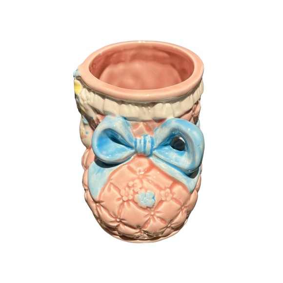 Vintage Ruben’s Originals Japan Nursery Baby Planter Booties/stork Pink Blue - Picture 2 of 5